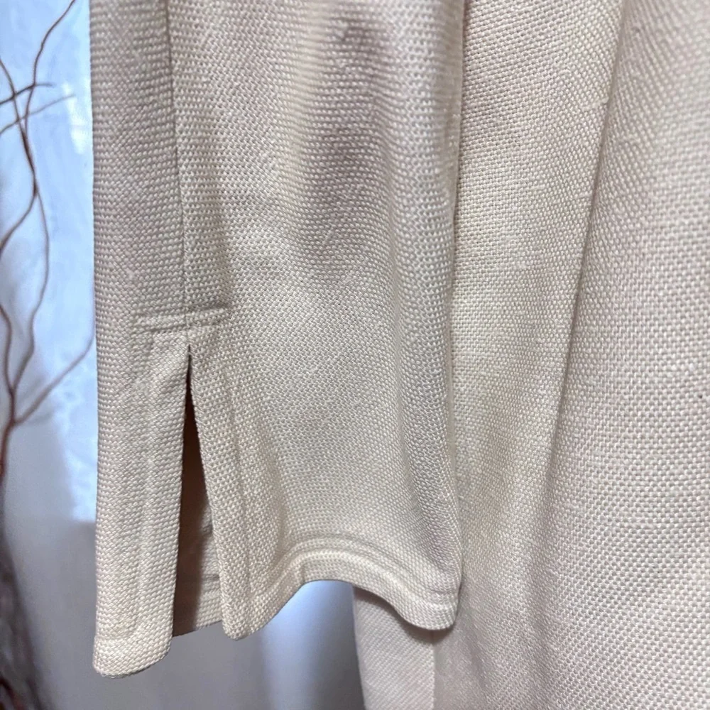 Vintage H Liebes of San Francisco Cream Button-Up Coat-Cotton & Silk Size 12 - Picture 10 of 11